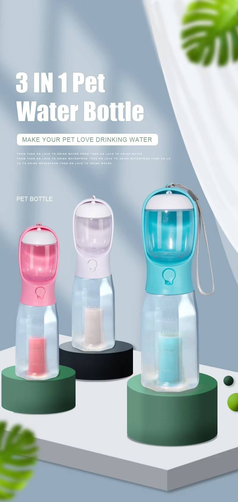 travel dog water bottle